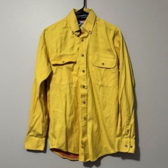 USED Men's George Strait Long Sleeve Button Down Shirt Color Yellow Size Small - Picture 1 of 1